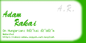 adam rakai business card